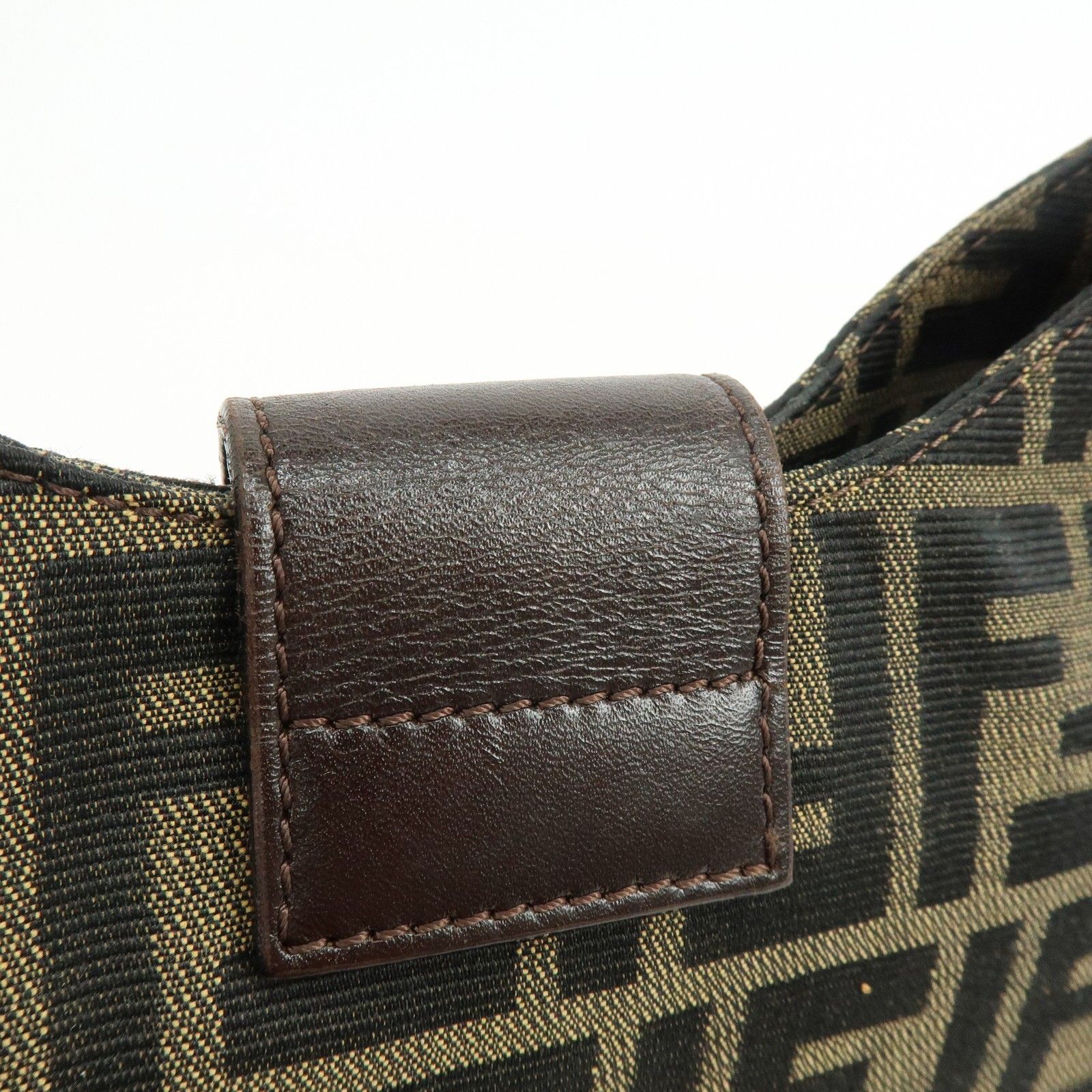 Zucca Canvas Leather Shoulder Bag Hand Bag Black Brown 26569 — view 19
