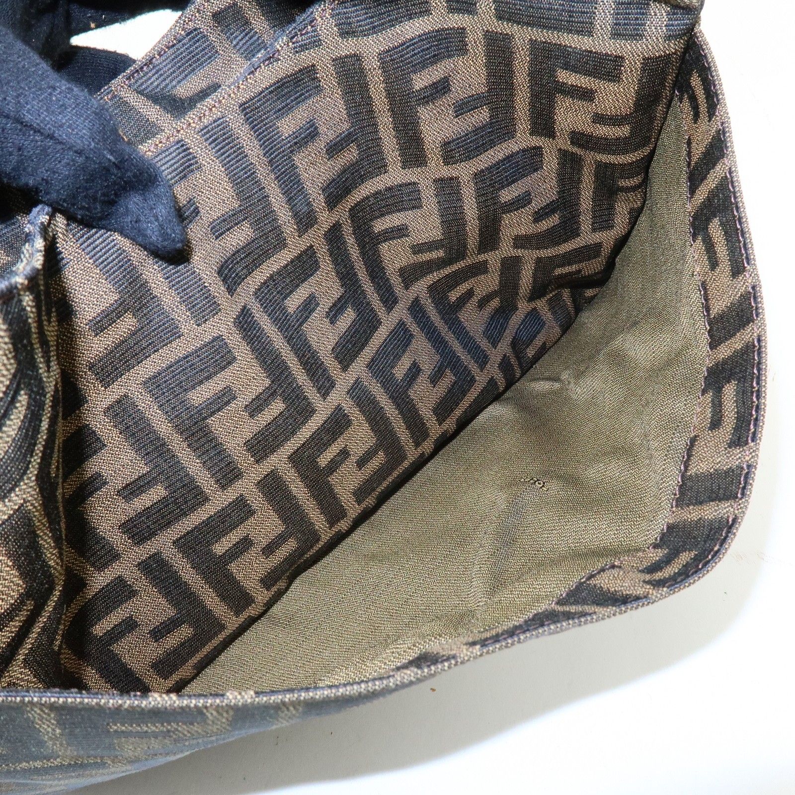 Zucca Canvas Leather Shoulder Bag Hand Bag Black Brown 26569 — view 21