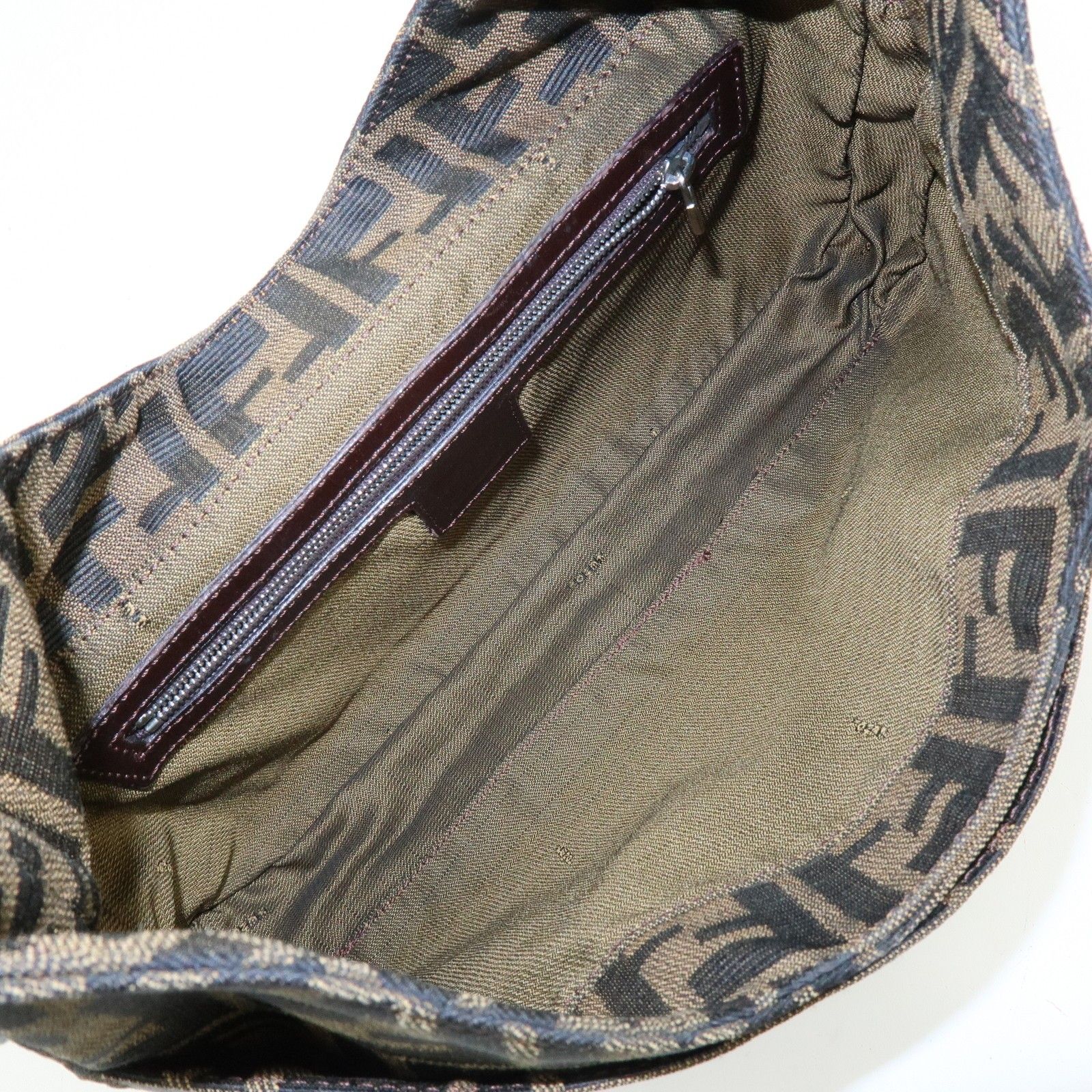 Zucca Canvas Leather Shoulder Bag Hand Bag Black Brown 26569 — view 22