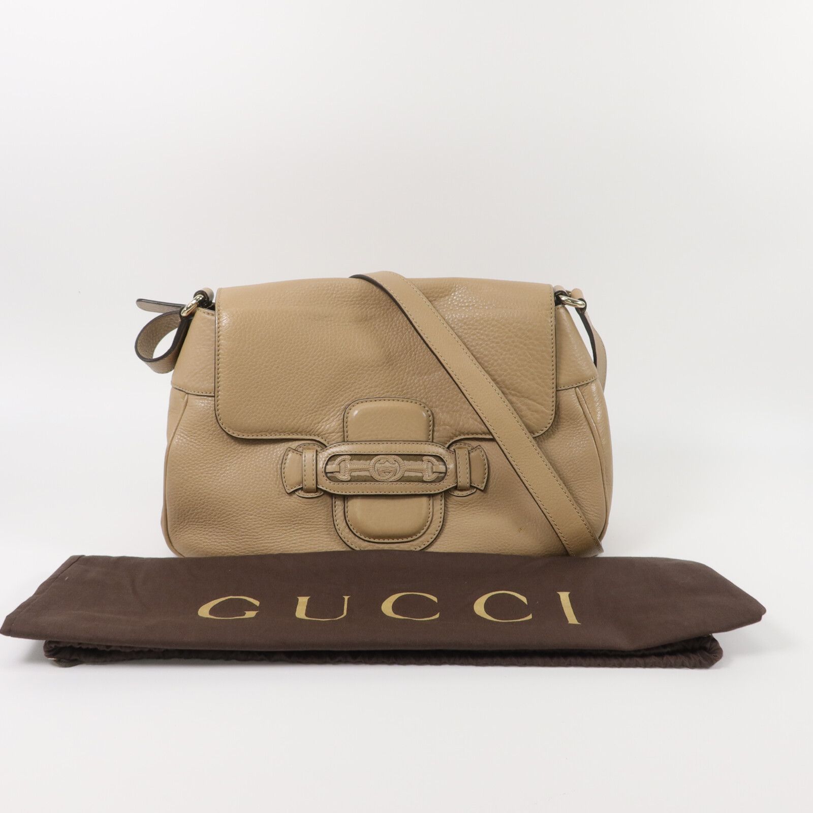 Beige Calfskin Front Flap Bag — view 10