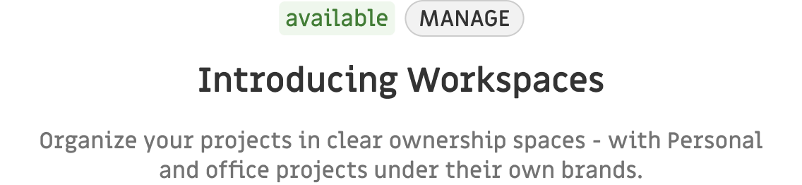 Workspaces Update