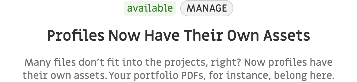 profile asset