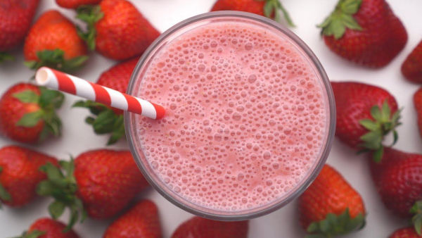 Jugo de fresa con leche