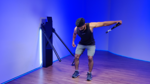 Bent Over Single Arm D Handle Rear Delt Flies