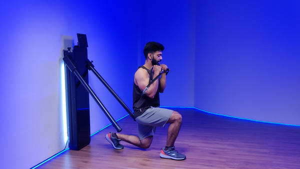 Resisted D Handle Lunges
