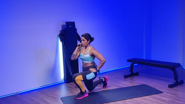 Single Arm Racked D Handle Lunges