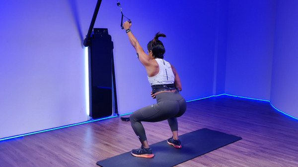 Squat Hold SA Lat Pull Down