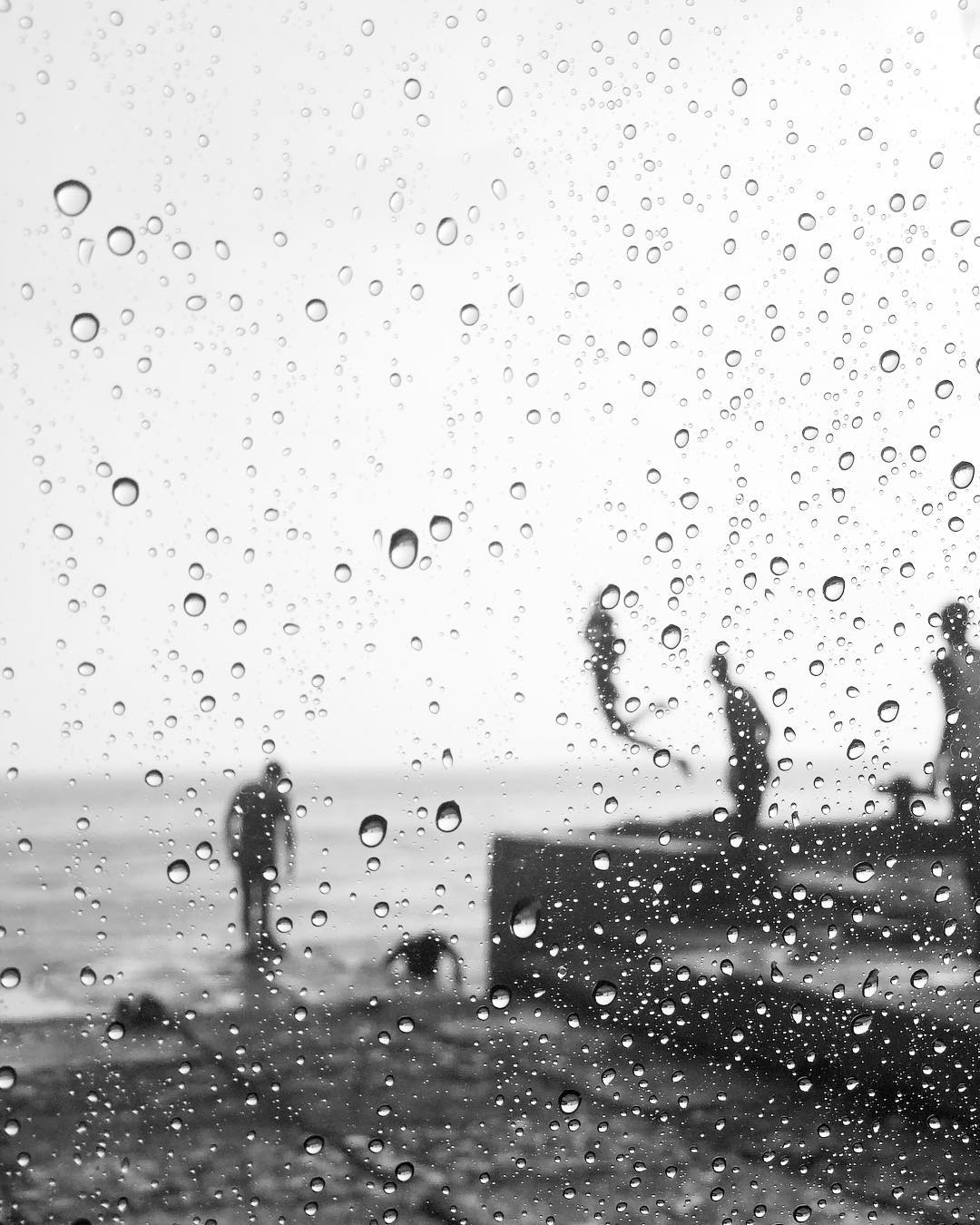 Abstract blurred background of a waterfront