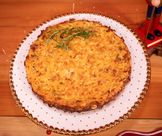 Torta de bacalhau com arroz e nozes