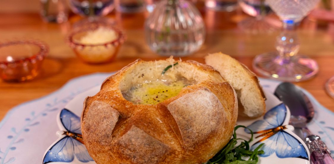 Caldo verde no pão Italiano