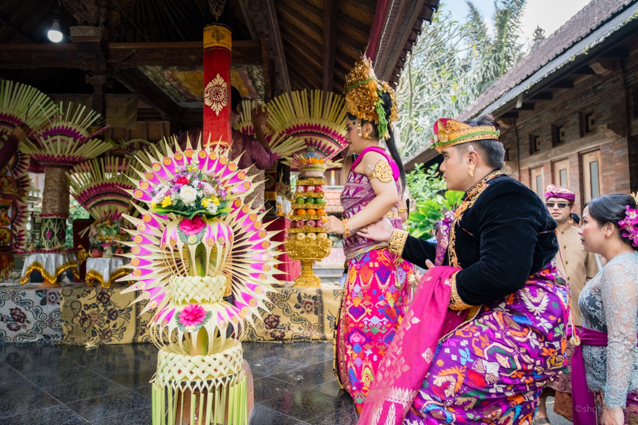 Golden ceremonial umbrella