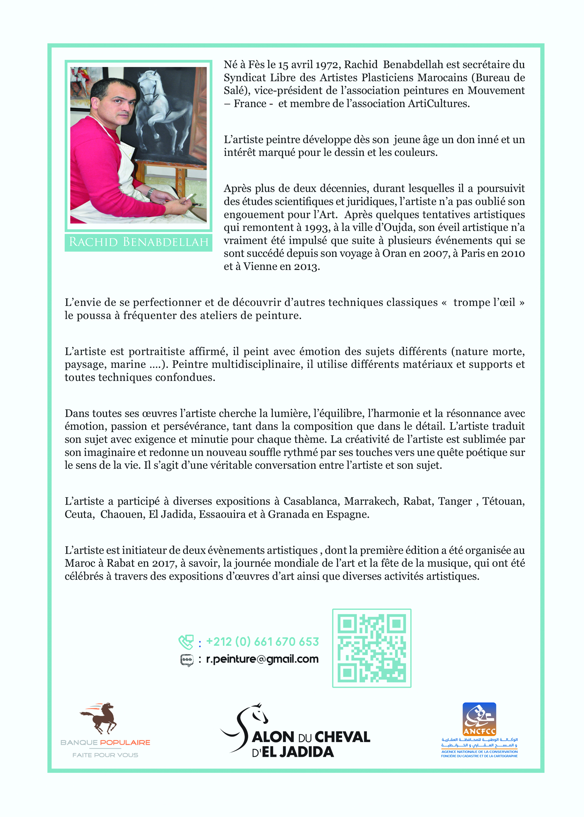 Affiche qui sera collée au Stand