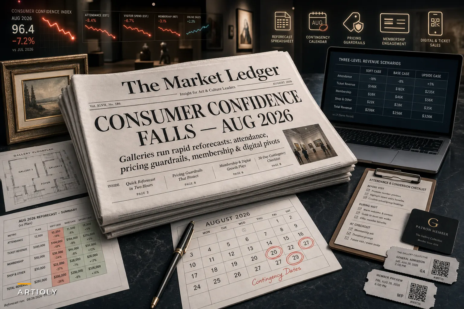 After August's Consumer Confidence Dip: A rapid reforecast and visitor‑engagement playbook for galleries