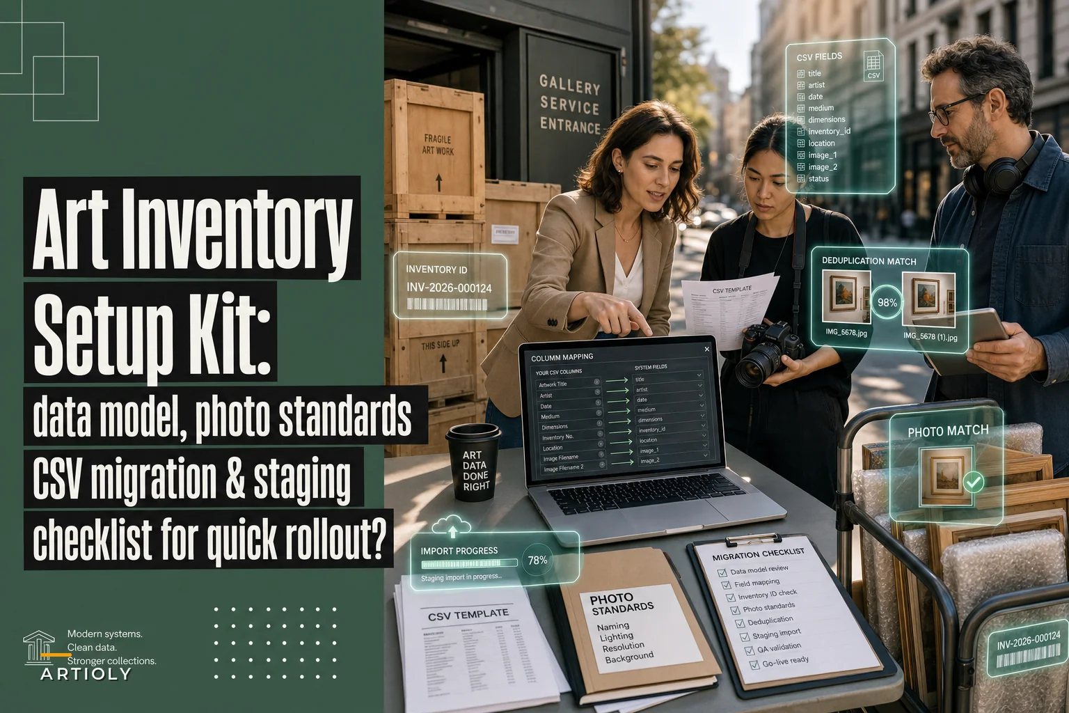 Art inventory software: a practical setup kit for small galleries (data model, photo standards & migration checklist)