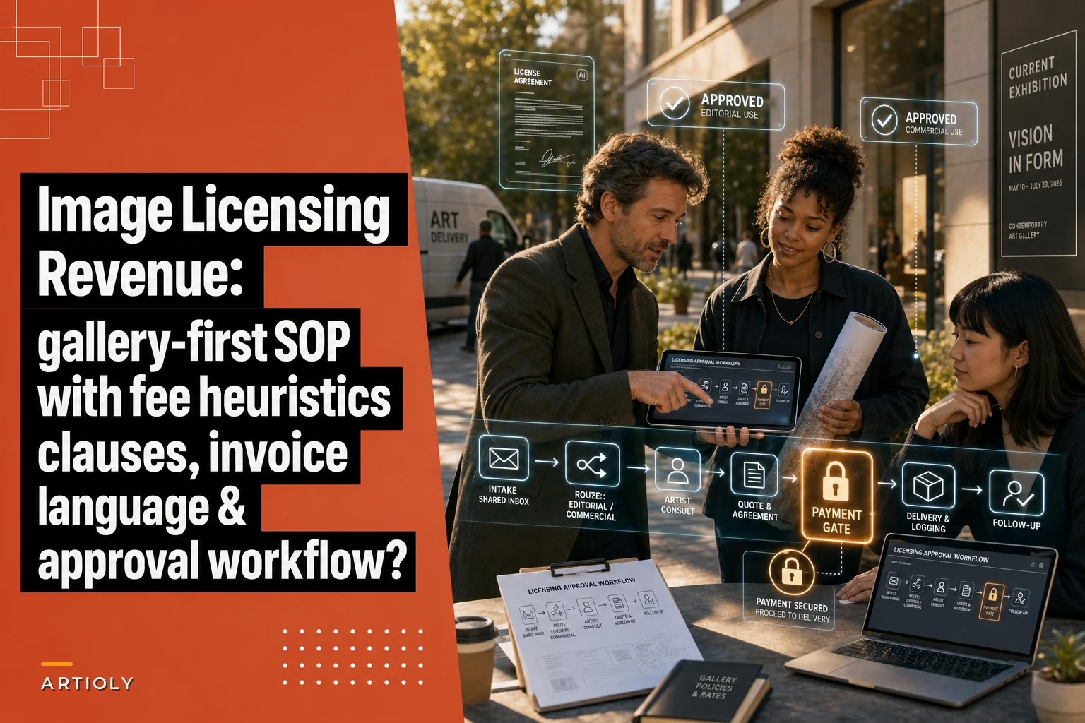 Capture image licensing revenue safely: a gallery-first SOP for fees, clauses and approval workflows