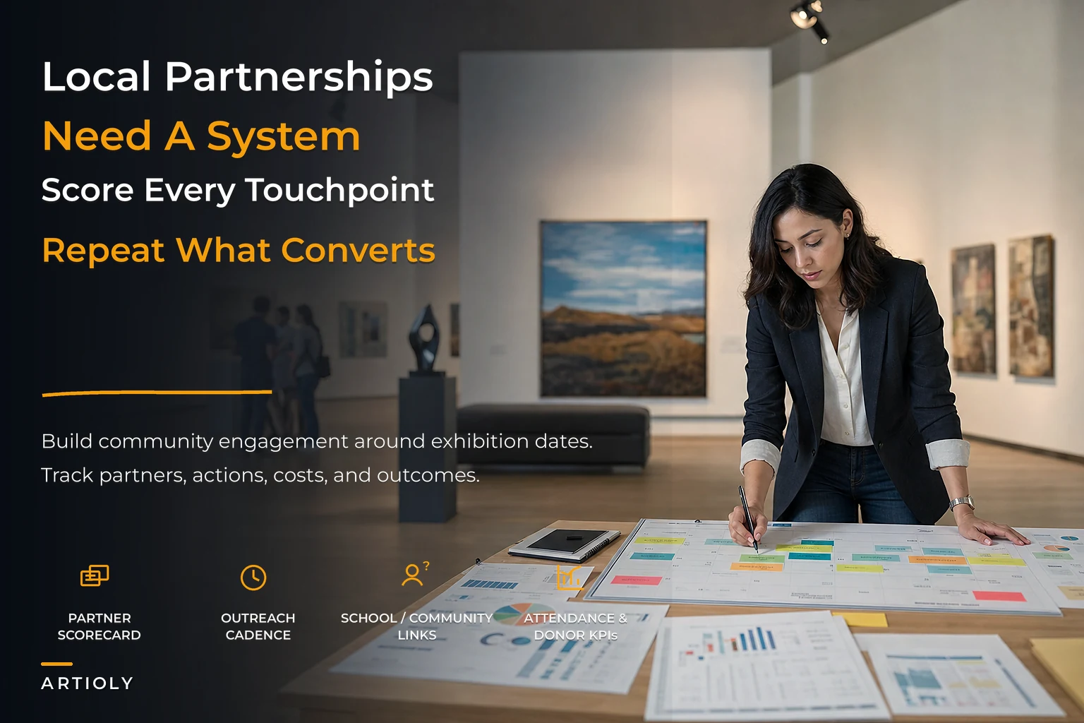 Gallery community development strategy for local engagement and education