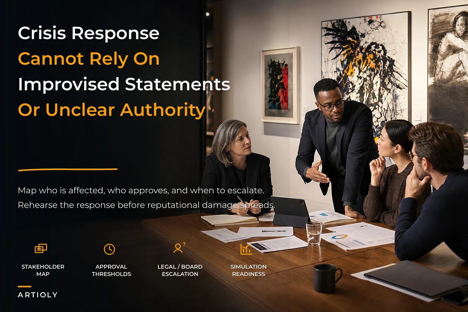 Gallery reputation and crisis governance for press, artists and collectors