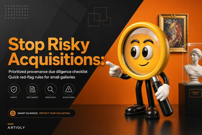 Stop risky acquisitions: a prioritized provenance due-diligence checklist for small galleries