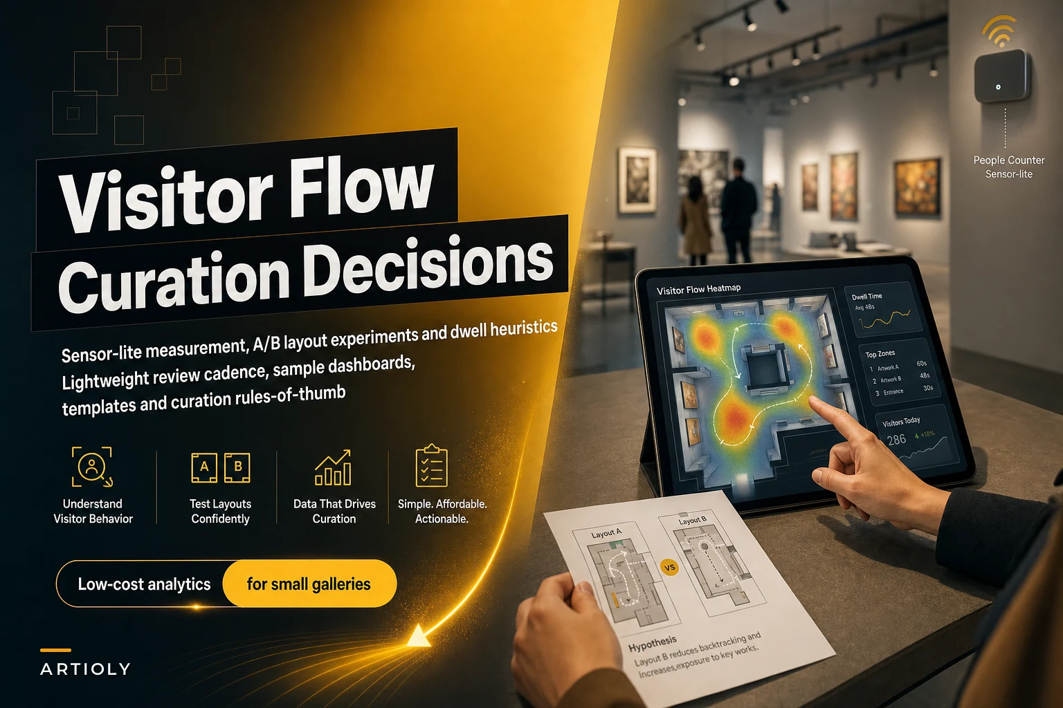 Turn visitor flow into curation decisions: low-cost analytics for small galleries