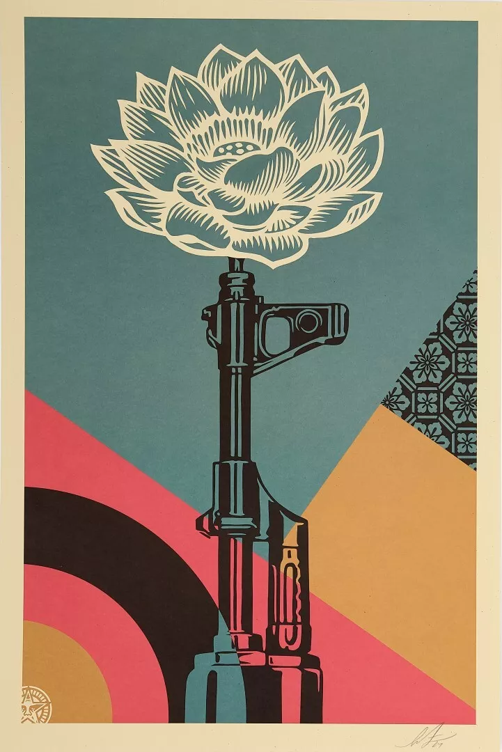 Ak-47 Lotus Offset Lithograph