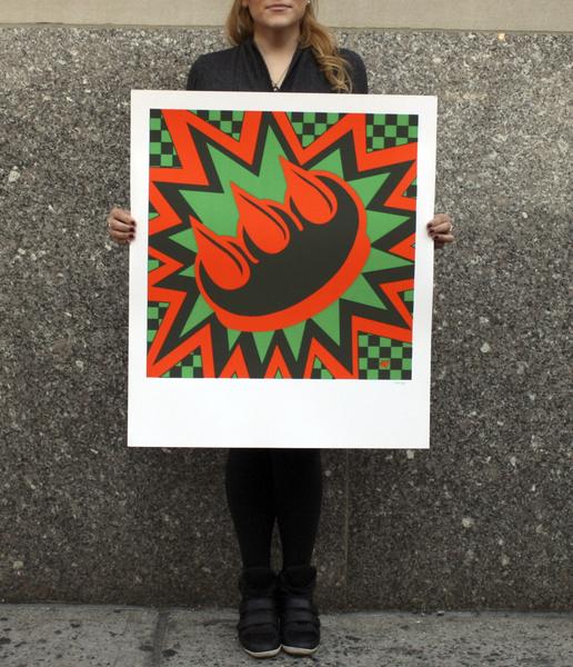Orange & Green, by Claw Money, Screen Print