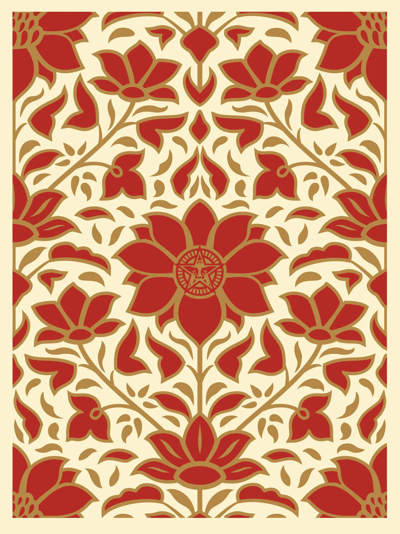 Obey Deco Floral Pattern(red)