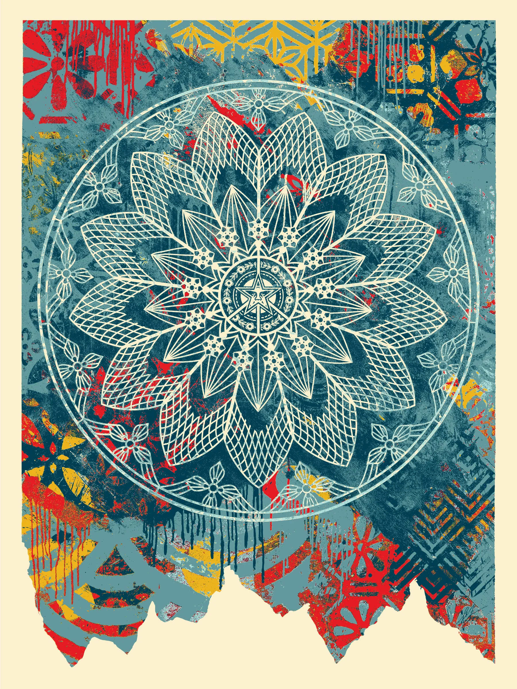 Collage Peace Mandala (blue)