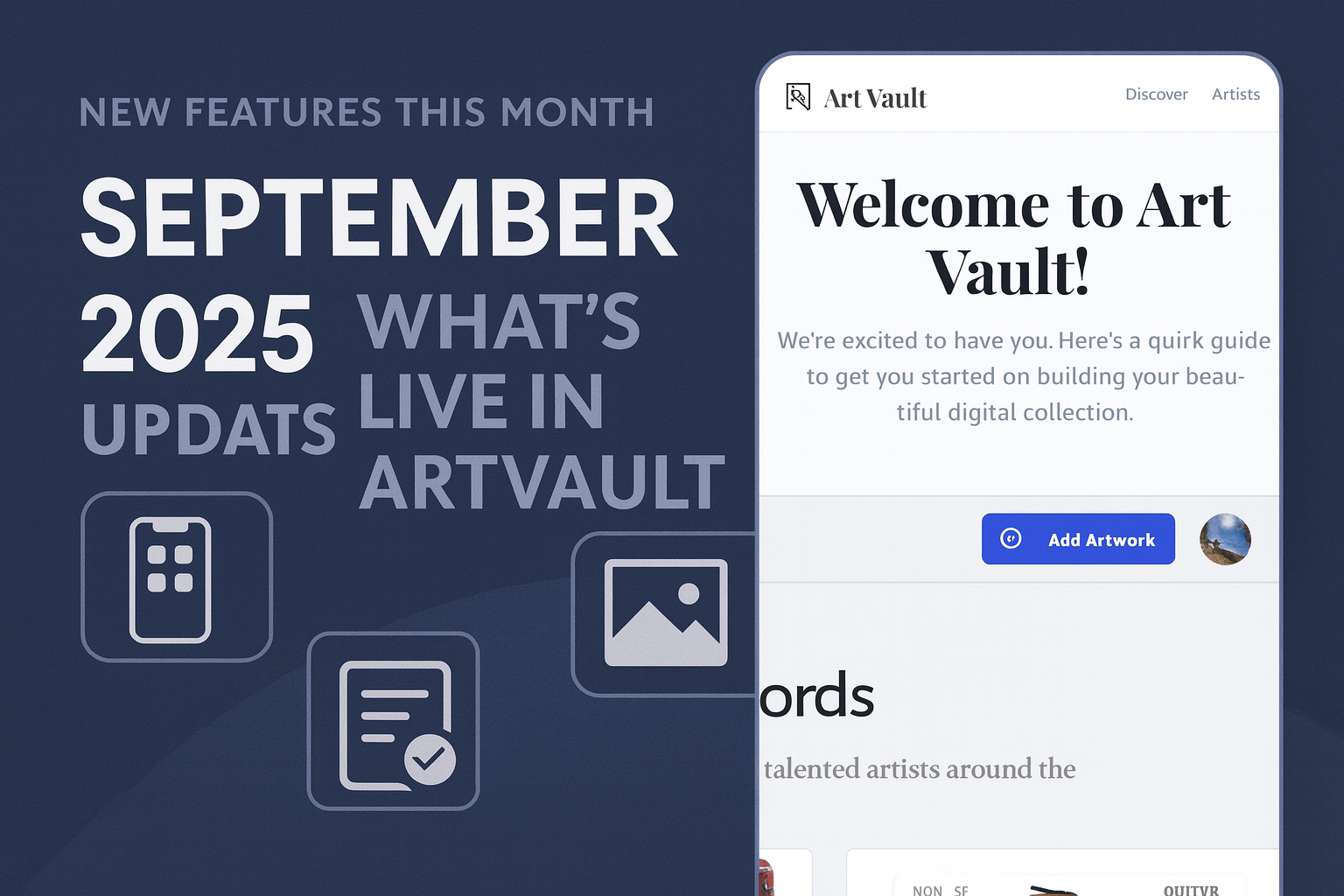 New Features This Month (September): What’s Live in ArtVault