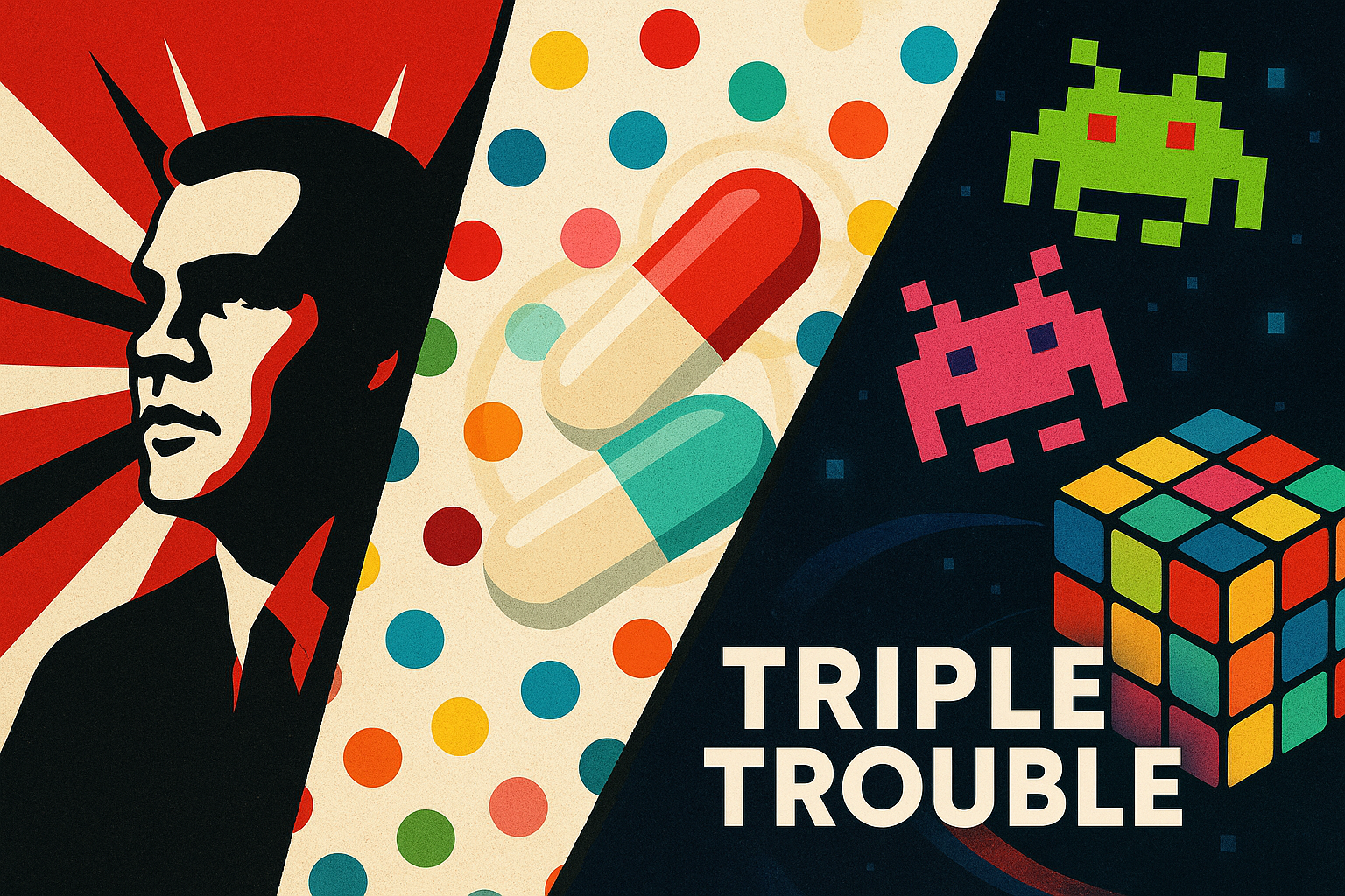 Triple Trouble: Shepard Fairey, Damien Hirst &amp; Invader Unite for a Must-See Exhibition