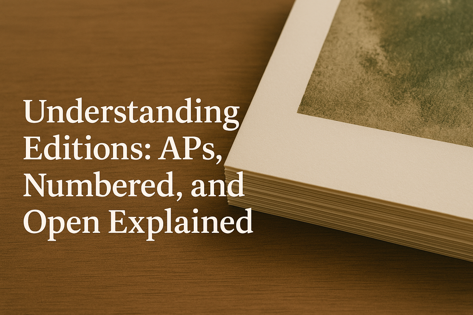 Understanding Editions: APs, Numbered, and Open Explained