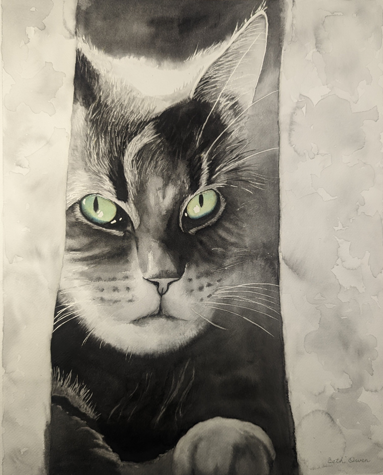 Watercolor E.C. (Ed's Cat) Painting