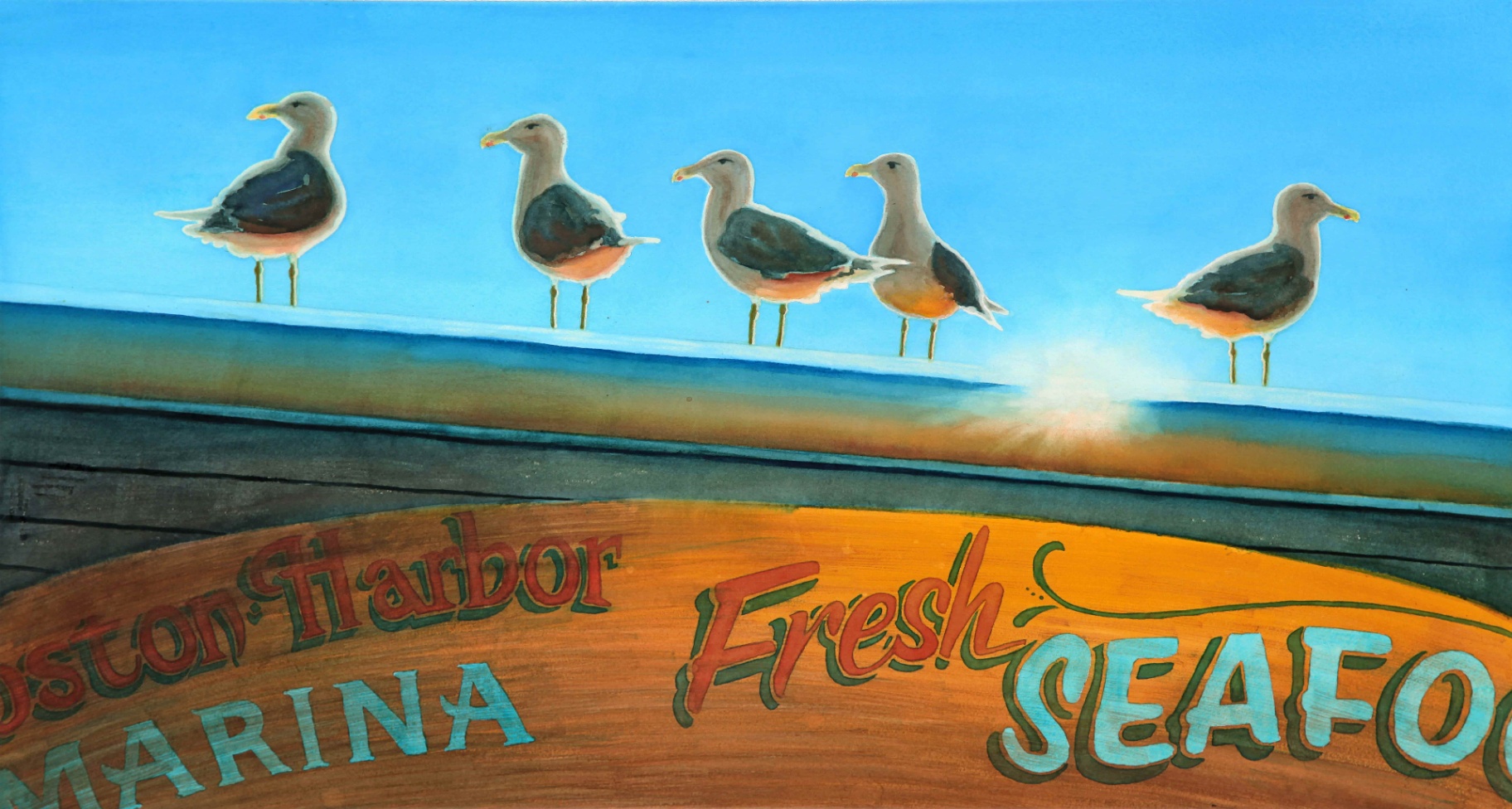 Watercolor Fresh Seafood Painting