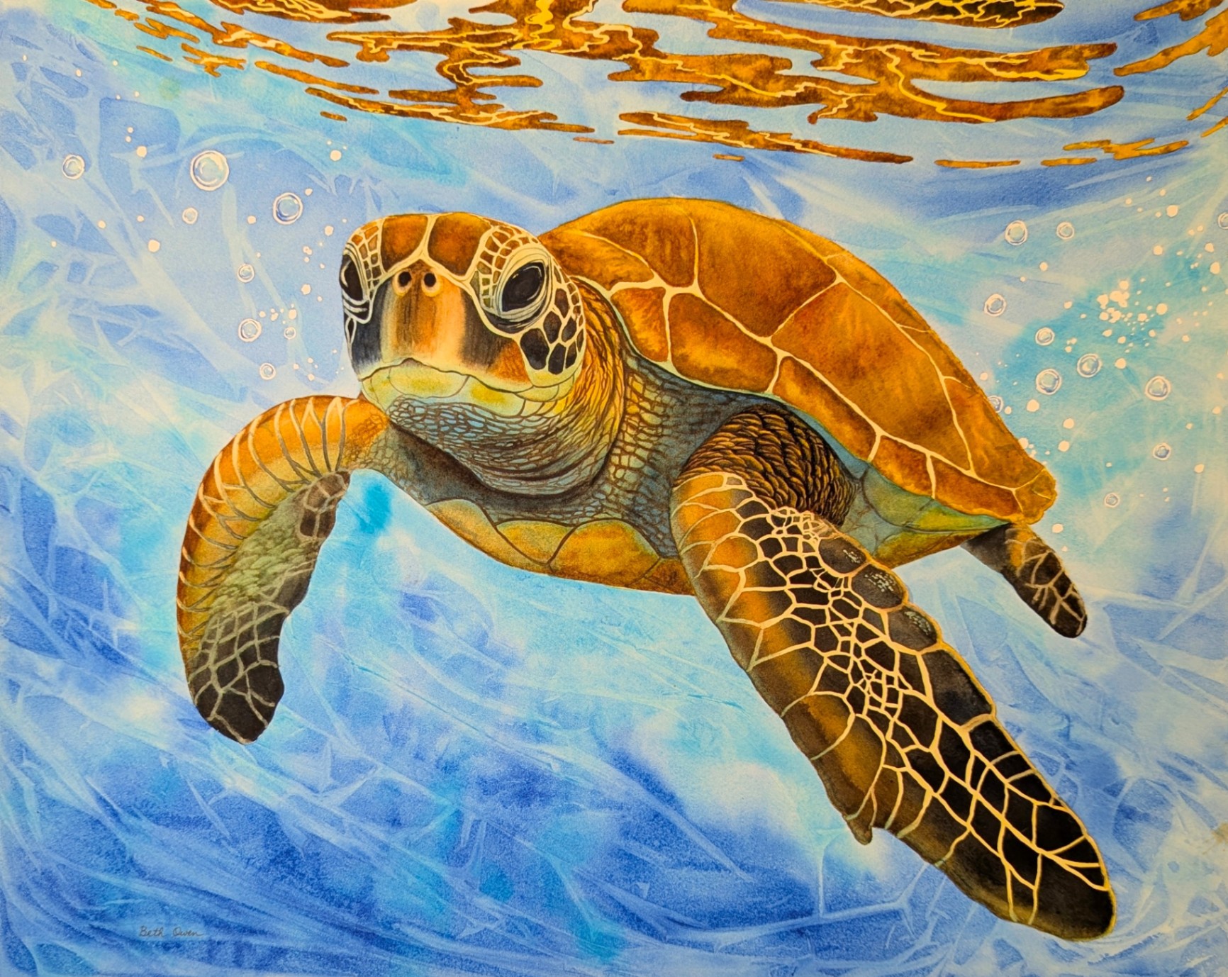 Watercolor Just Hangin'  Painting
