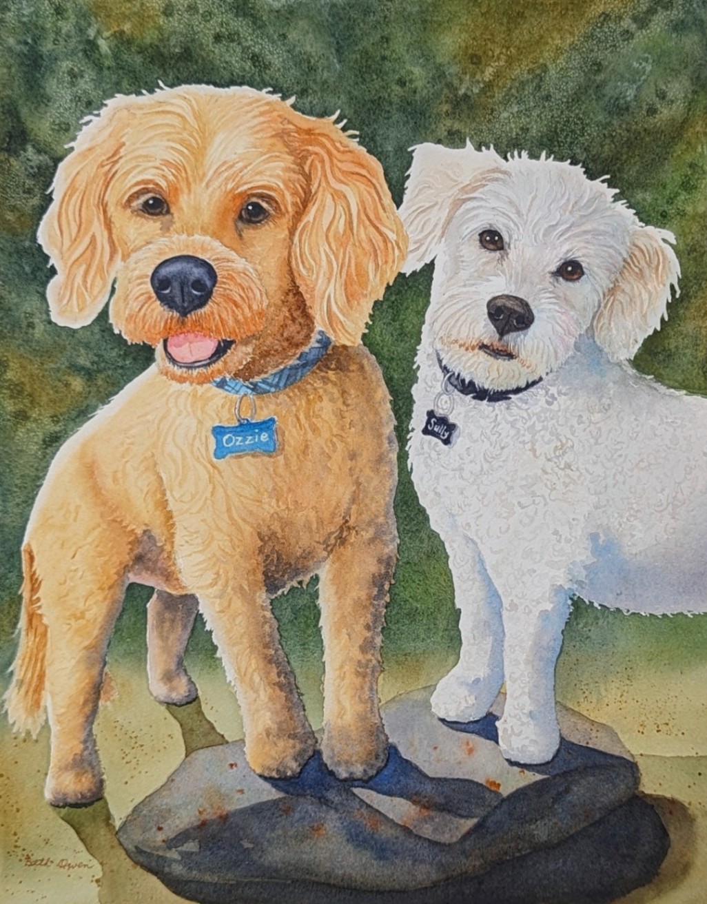 Watercolor Ozzie and Sully Painting