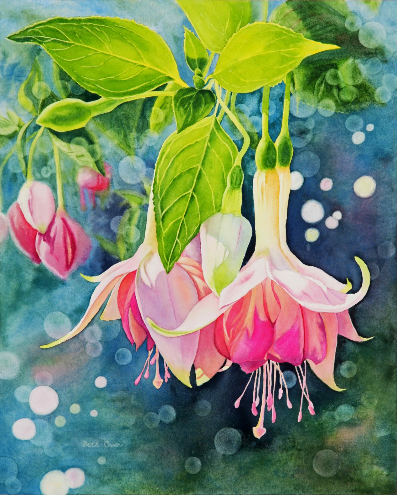 Watercolor Pretty in Pink Painting