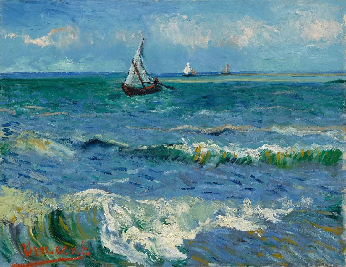 Les Saintes-Maries-de-la-Mer Yakınında Deniz Manzarası — Vincent van Gogh