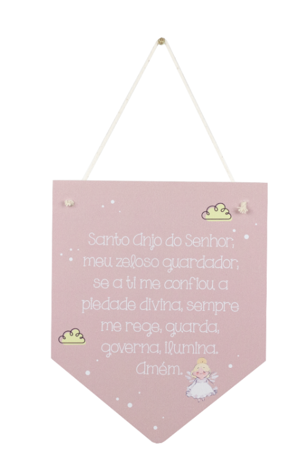 PLAQUINHA DECORATIVA ROSA