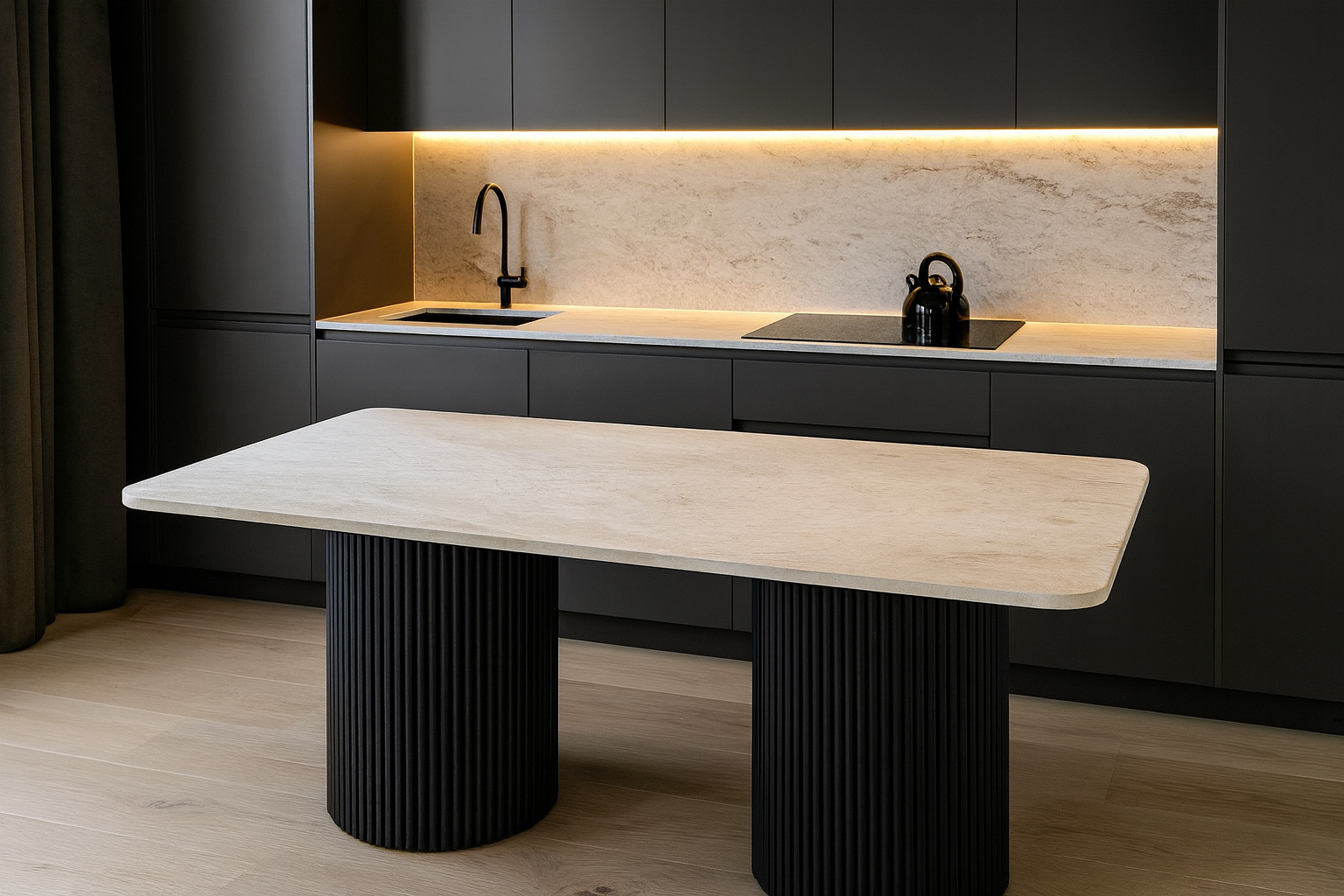 Traverten Zenda Yemek Masası - Artes Design Premium Mobilya