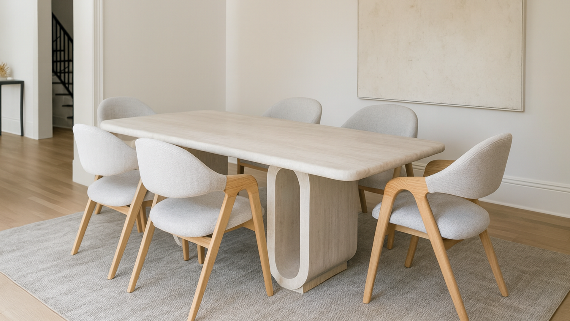 Zara Traverten Mermer Yemek Masası ve Sandalyeleri