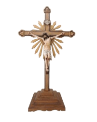 CRUCIFIXO COM BASE MEDIDAS TOTAIS: 120 CM MEDIDAS DO CRISTO: 55 CM