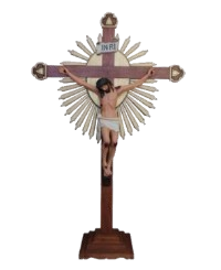 CRUCIFIXO COM BASE MEDIDAS TOTAIS: 260 CM MEDIDAS DO CRISTO: 120 CM