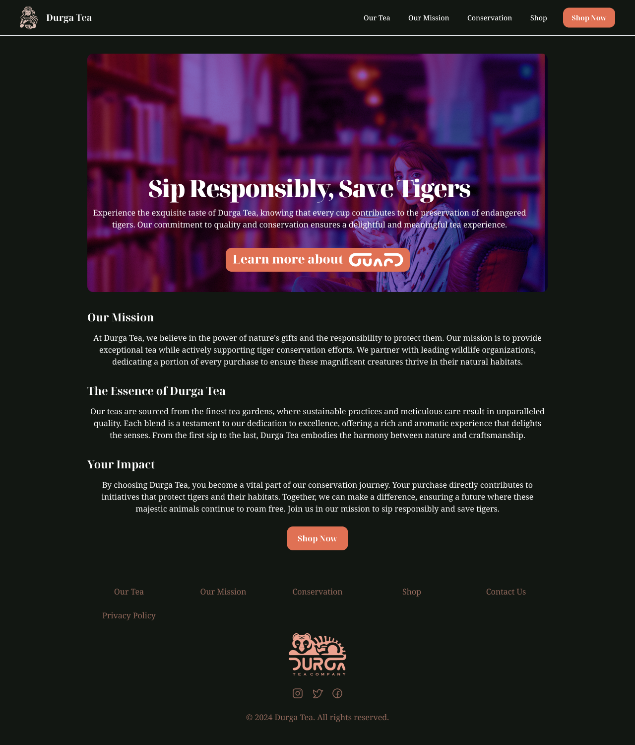 Durga Tea: Brand Identity Guidelines scrollable content