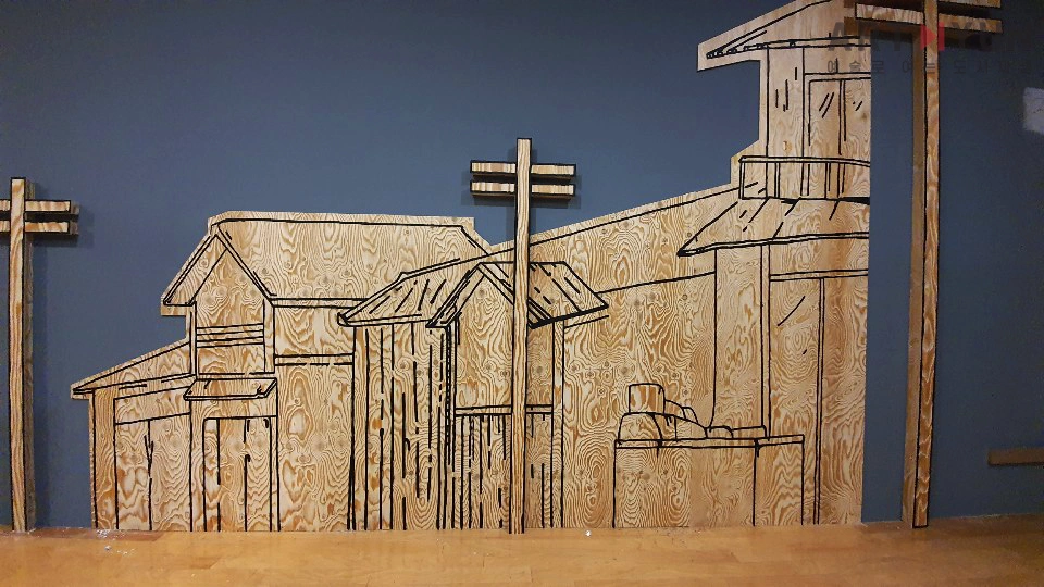 부산근대역사관 전시공간 라인 벽화