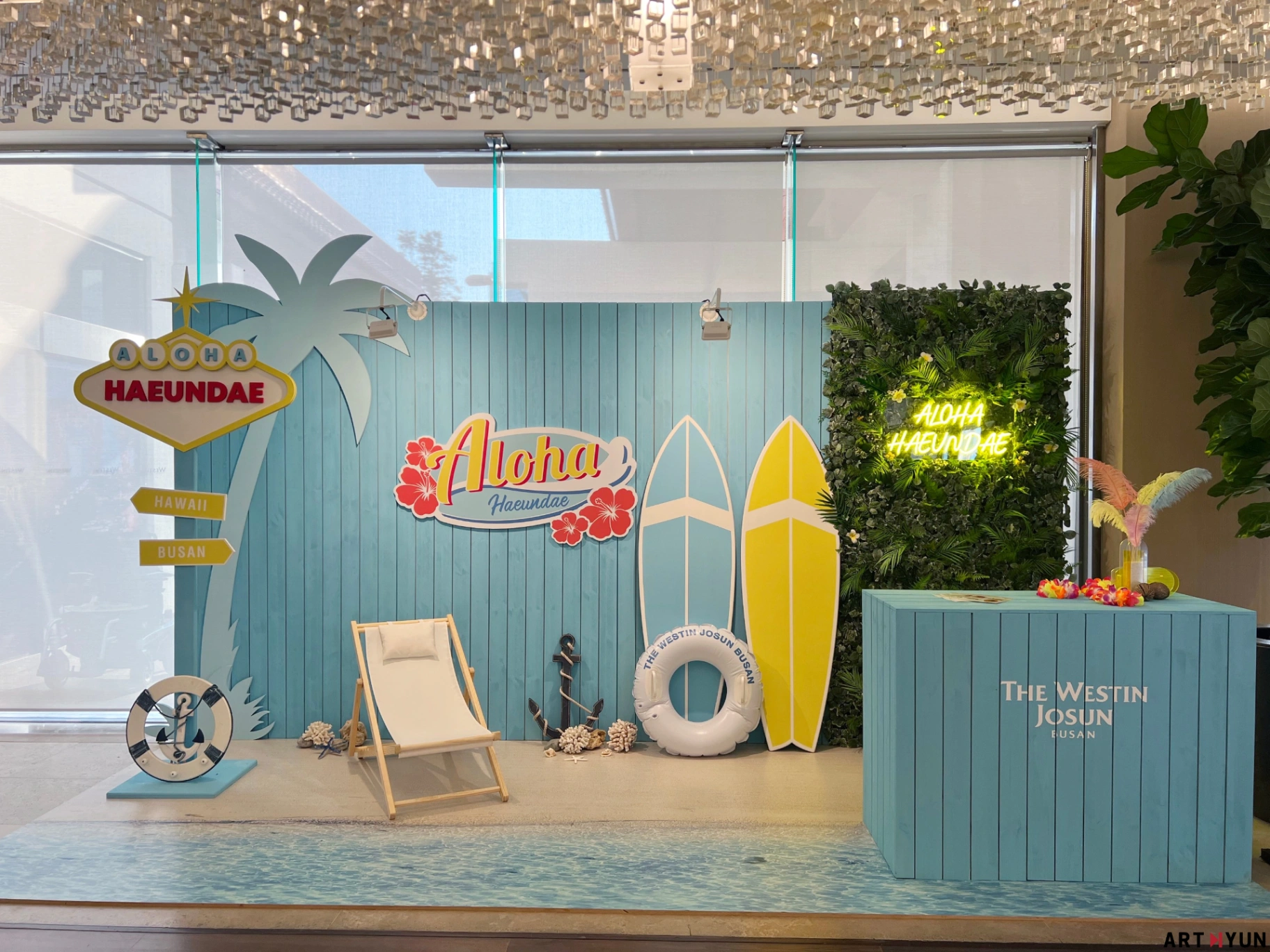 웨스틴조선부산 호텔 실내 포토존