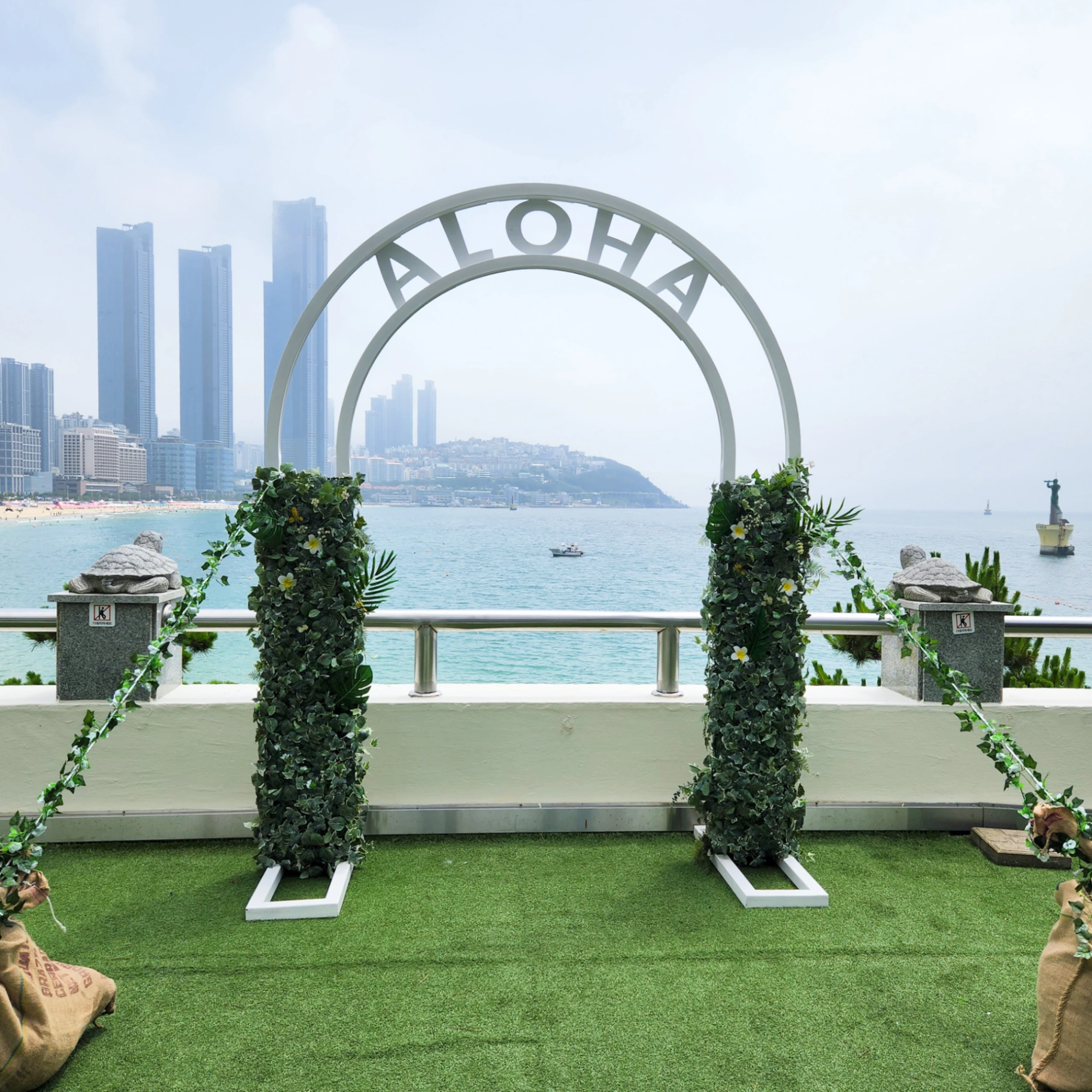 웨스틴조선부산 호텔 실외 포토존 