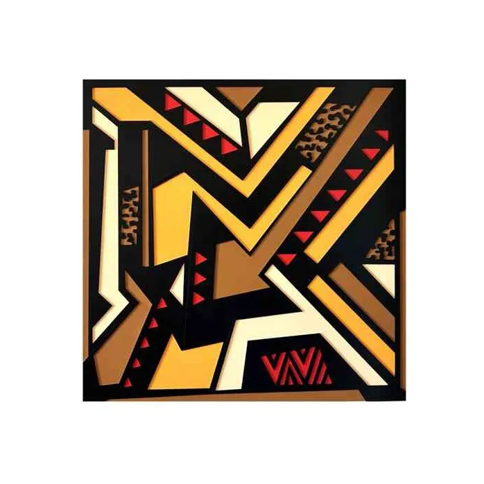 "Foreign Bodies", 36x36", acrylic on layered lasercut plywood — image 1 of 1
