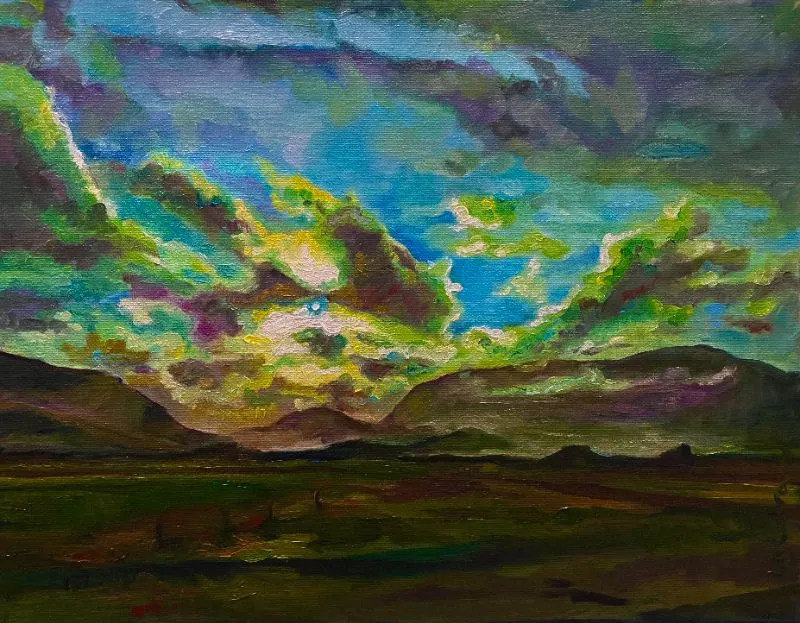 Iceland—Sunset from the Road — image 1 of 2