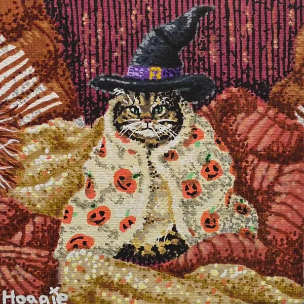 Cozy Witch Cat Magnet — image 1 of 1