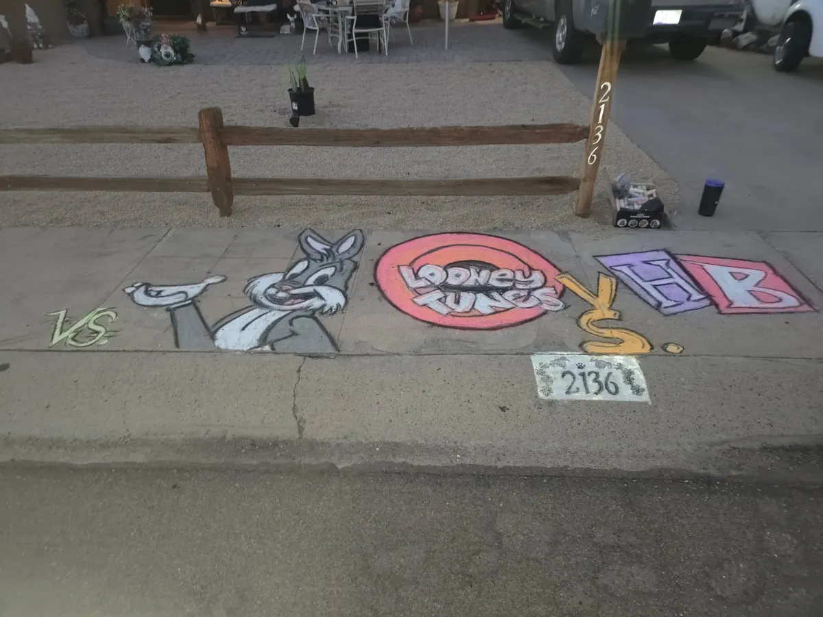 Cartoon Sidewalk Art - Click for Gallery — image 1 of 6