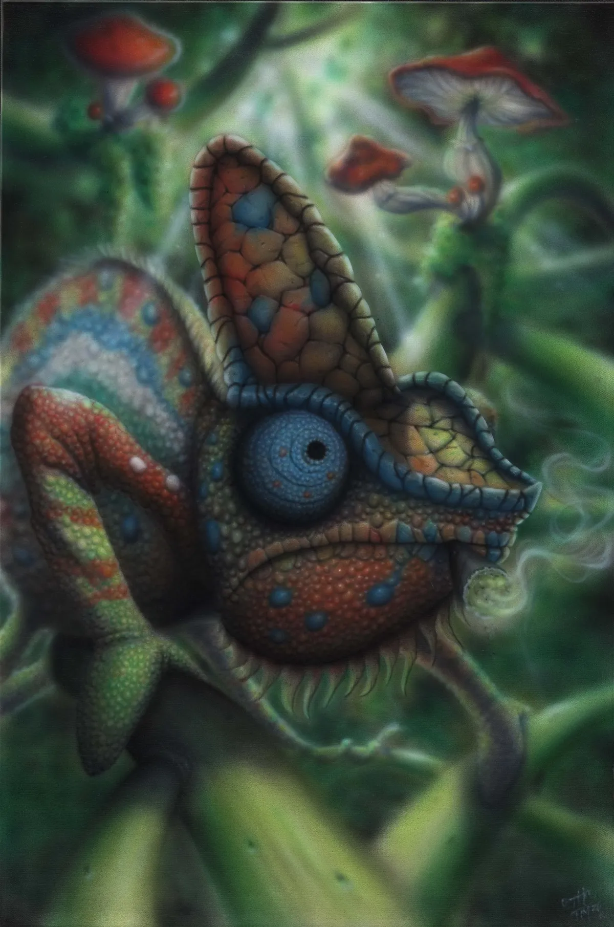 Carl the Smoking Chameleon — image 1 of 2
